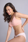 Zivame Essentials Double Layered Non Wired Full Coverage T-Shirt Bra - Peach Pearl — thumbnail 2